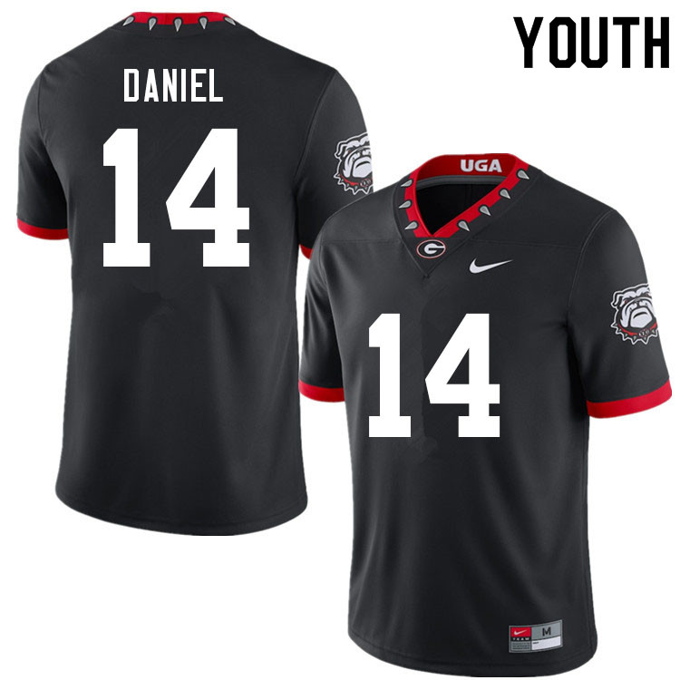 Youth #14 David Daniel Georgia Bulldogs 100th Anniversary College Football Jerseys Sale-100th Black - Click Image to Close